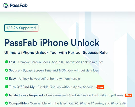 PassFab iPhone Unlock Ultimate iPhone Unlock Tool - Lifetime license